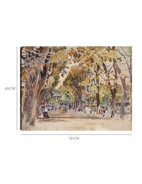 Cuadro decorativo Jardín público en París, en 1899 técnica mixta Cuadros Jr Arquitectura