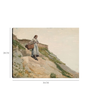 Cuadro decorativo Niña cargando una cesta (1882) técnica mixta Cuadros Jr Campos