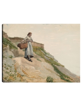Cuadro decorativo Niña cargando una cesta (1882) técnica mixta Cuadros Jr Campos