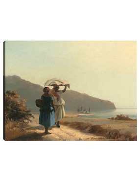Cuadro decorativo Dos mujeres conversando junto al mar, Santo Tomás 1856 técnica mixta Cuadros Jr Gente