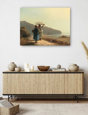 Cuadro decorativo Dos mujeres conversando junto al mar, Santo Tomás 1856 técnica mixta Cuadros Jr Gente