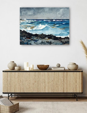 Cuadro decorativo Costa y surf, Nassau (1899) técnica mixta Cuadros Jr Océanos