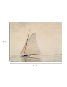 Cuadro decorativo Navegando frente a Gloucester (hacia 1880) técnica mixta Cuadros Jr Navegación