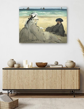 Cuadro decorativo En la playa (1873) técnica mixta Cuadros Jr Retratos
