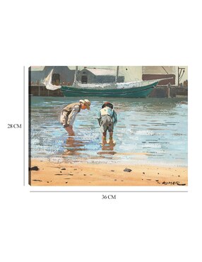 Cuadro decorativo Niños vadeando (1873) técnica mixta Cuadros Jr Playas