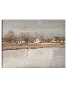 Cuadro decorativo El estanque del pueblo en Ring, Zelanda (1890) técnica mixta Cuadros Jr