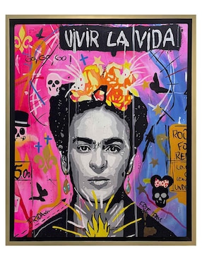 Pintura Frida Vivir la Vida técnica acrílico Lune Art Gallery