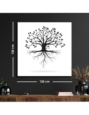 Cuadro decorativo Canvas Art Árbol de la vida con raíces barniz a registro