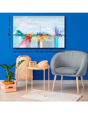 Cuadro decorativo Canvas Art Manchas abstractas coloridas con barniz a registro