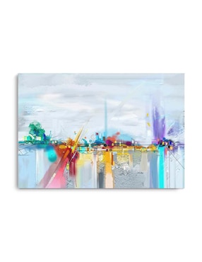 Cuadro decorativo Canvas Art Manchas abstractas coloridas con barniz a registro