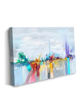 Cuadro decorativo Canvas Art Manchas abstractas coloridas con barniz a registro