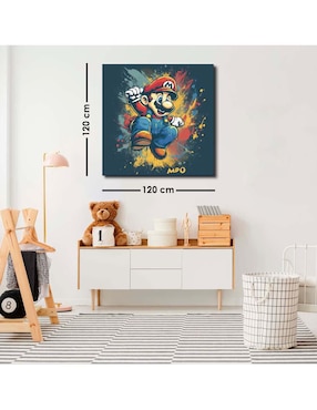Cuadro decorativo Canvas Art El power de Mario Bros con barniz a registro