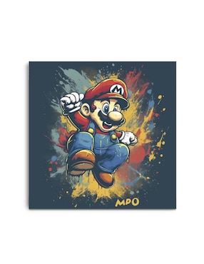 Cuadro decorativo Canvas Art El power de Mario Bros con barniz a registro