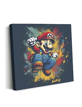Cuadro decorativo Canvas Art El power de Mario Bros con barniz a registro