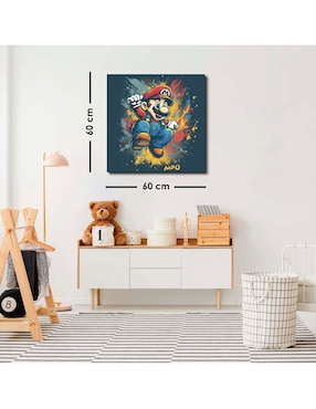 Cuadro decorativo Canvas Art El power de Mario Bros con barniz a registro
