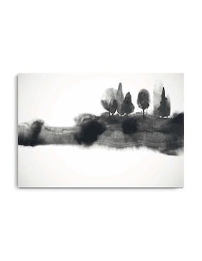 Cuadro decorativo Canvas Art Árboles en tinta con barniz a registro