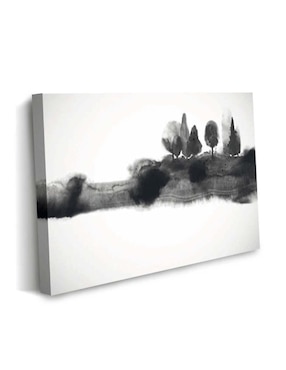 Cuadro decorativo Canvas Art Árboles en tinta con barniz a registro