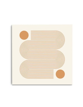 Cuadro decorativo Canvas Art Líneas con curvas rosa con barniz a registro