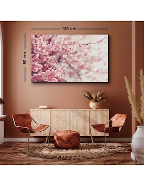 Cuadro decorativo Canvas Art Flores de cerezo en primavera con barniz a registro