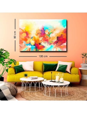 Cuadro decorativo Canvas Art Figuras de colores en alcohol con barniz a registro