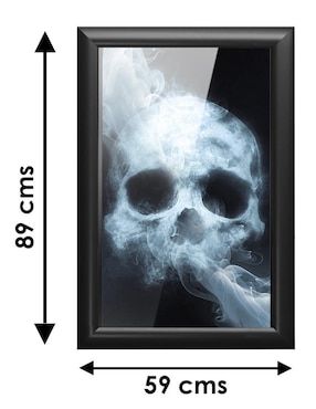 Cuadro decorativo Pixelarte calavera con humo