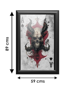 Cuadro decorativo Pixelarte calaveras con cuernos