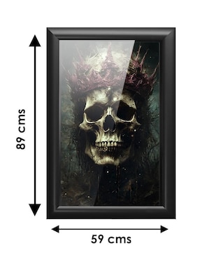 Cuadro decorativo Pixelarte calavera con corona