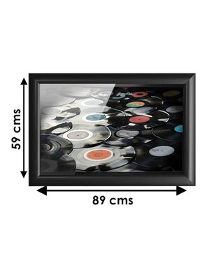 Cuadro decorativo Pixelarte discos