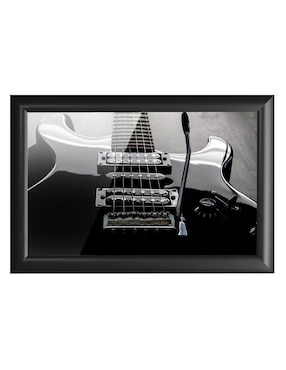 Cuadro decorativo Pixelarte guitarra