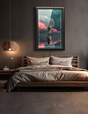 Cuadro decorativo Pixelarte astronauta