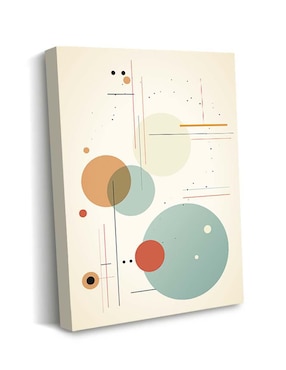 Cuadro decorativo Canvas Art Figuras con círculos, líneas, y puntos con barniz a registro