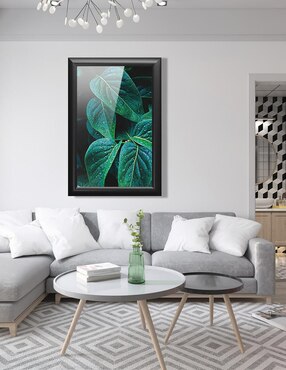 Cuadro decorativo Pixelarte hojas