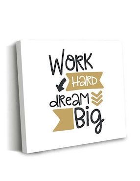 Cuadro decorativo Canvas Art Frases "trabaja duro, sueña en grande"