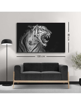 Cuadro decorativo Canvas Art Fotografía de tigre con barniz a registro