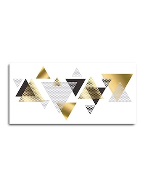 Cuadro decorativo Canvas Art Geometría triangular con barniz a registro