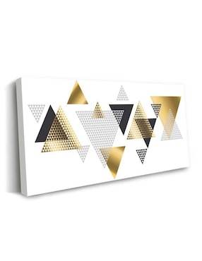 Cuadro decorativo Canvas Art Geometría triangular con barniz a registro