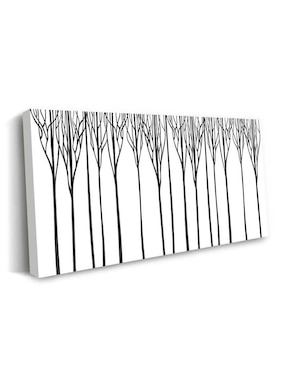 Cuadro decorativo Canvas Art Hojas alargadas en paralelo con barniz a registro