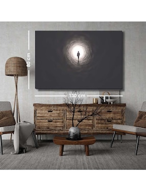Cuadro decorativo Canvas Art Hombre en túnel obscuro con barniz a registro