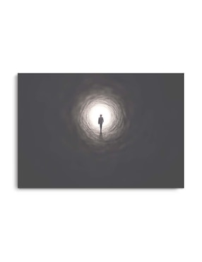 Cuadro decorativo Canvas Art Hombre en túnel obscuro con barniz a registro
