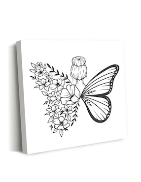 Cuadro decorativo Canvas Art Joven bailarina con alas de mariposa con barniz a registro