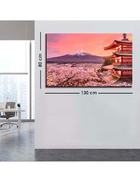 Cuadro decorativo Canvas Art Flores de cerezo en Japón con barniz a registro