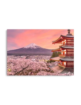 Cuadro decorativo Canvas Art Flores de cerezo en Japón con barniz a registro