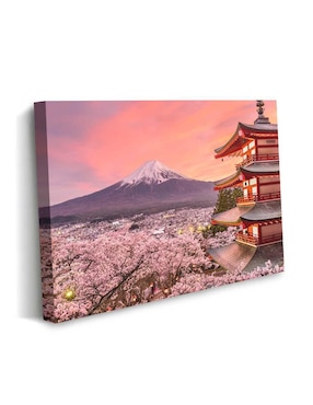 Cuadro decorativo Canvas Art Flores de cerezo en Japón con barniz a registro