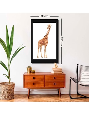 Cuadro decorativo Canvas Art Jirafa digital con barniz a registro