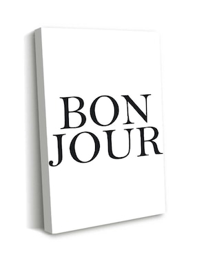 Cuadro decorativo Canvas Art Letras bonjour en negritas con barniz a registro