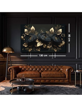 Cuadro decorativo Canvas Art Lujosos elementos florales con barniz a registro