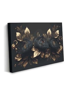Cuadro decorativo Canvas Art Lujosos elementos florales con barniz a registro