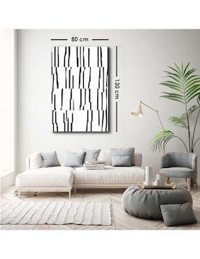 Cuadro decorativo Canvas Art Líneas en hileras con barniz a registro