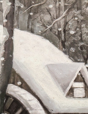 Litografía Haus White Cabin técnica impresión