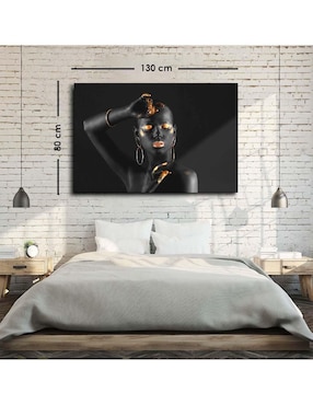 Cuadro decorativo Canvas Art Mujer mística maquillada con barniz a registro